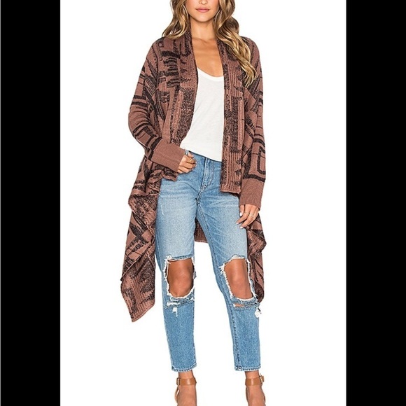 Revolve Amuse Society Vena Cardigan in Mocha Size Small - Picture 1 of 8